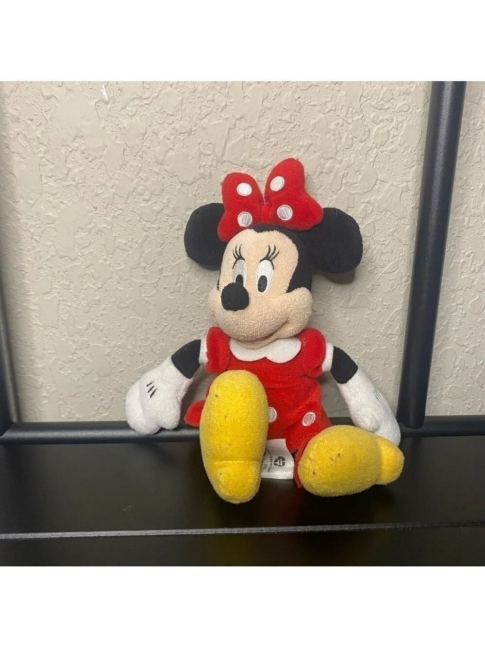 Disney MINNIE MOUSE Mini Bean Bag Plush Toy Doll Red Polka Dot Dress Bow.